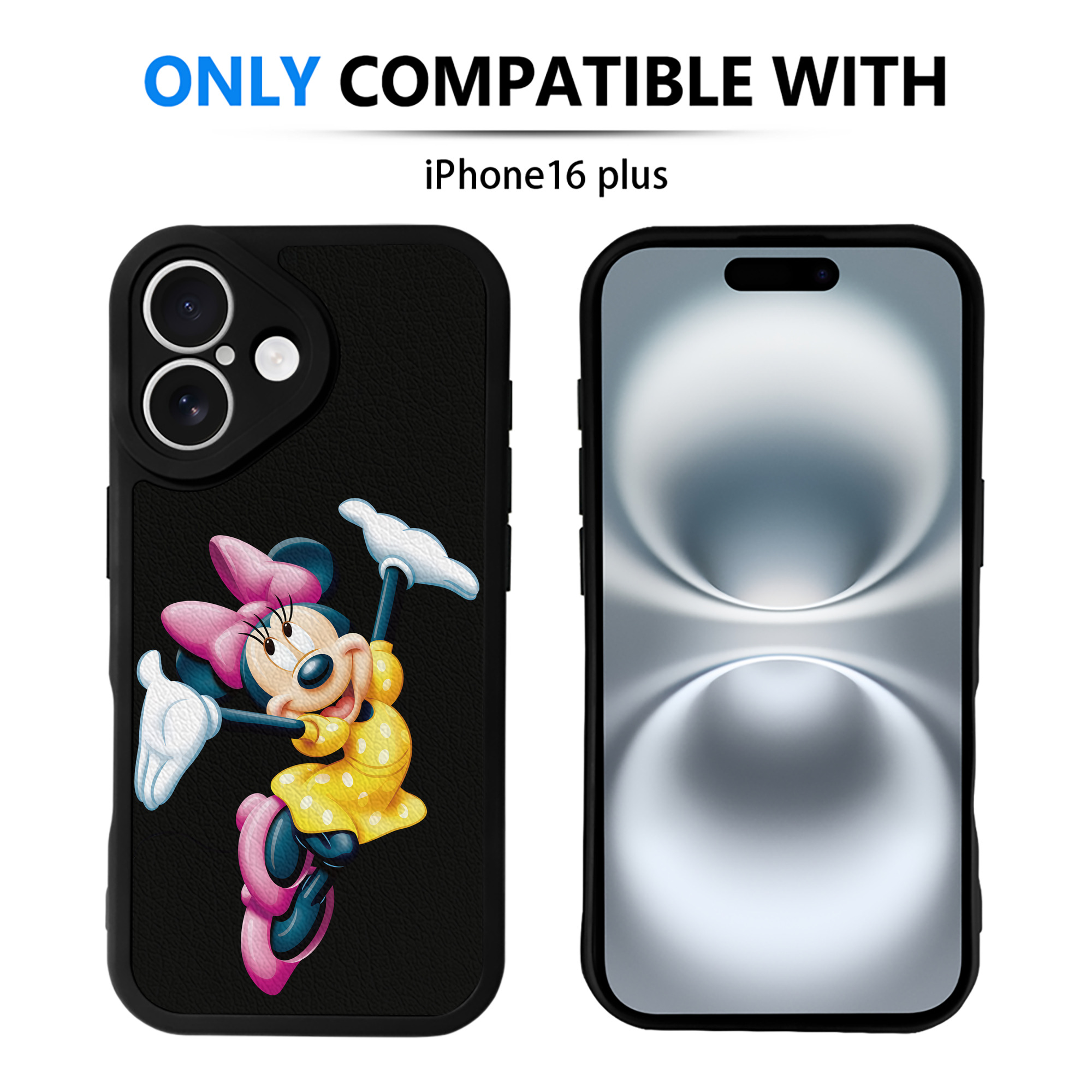 （画像用） ミッキーマウス Mickey Mouse 【iPhone 16シリーズ対応】シリコンスマホケース（レザー調） 材質：シリコン
